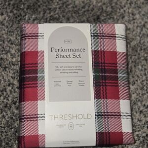 Threshold Red Plaid Performance Sheet Set